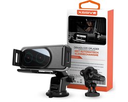 Xssive Telefoonhouder Auto Draadloos Lader - Zuignap en Ventilatie Klem - Voor Dashboard, Raam en Ventilatie - 15W Draadloos Opladen - GSM Houder Auto Oplader Ventilatierooster - Autohouder