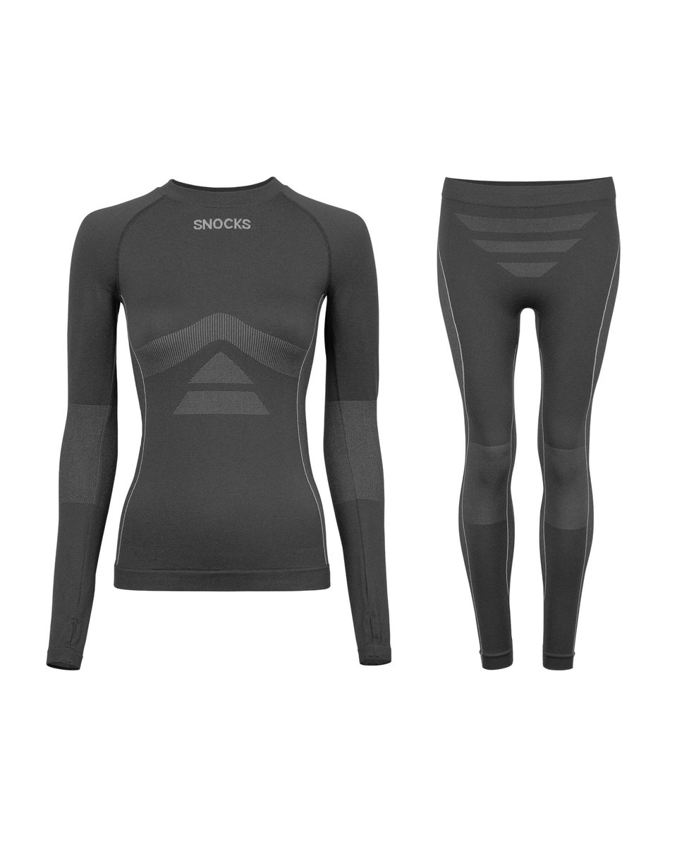 SNOCKS Thermo Ondergoed Dames - Thermoshirt & Thermobroek - Warm & Ademend - Comfortabele Pasvorm - 1 Set