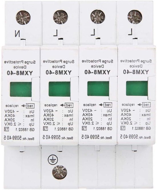 DEWIN 2P afleiderapparaat, 10kA-20kA 420V AC huis overspanningsbeveiliging laagspanningsafleiderapparaat