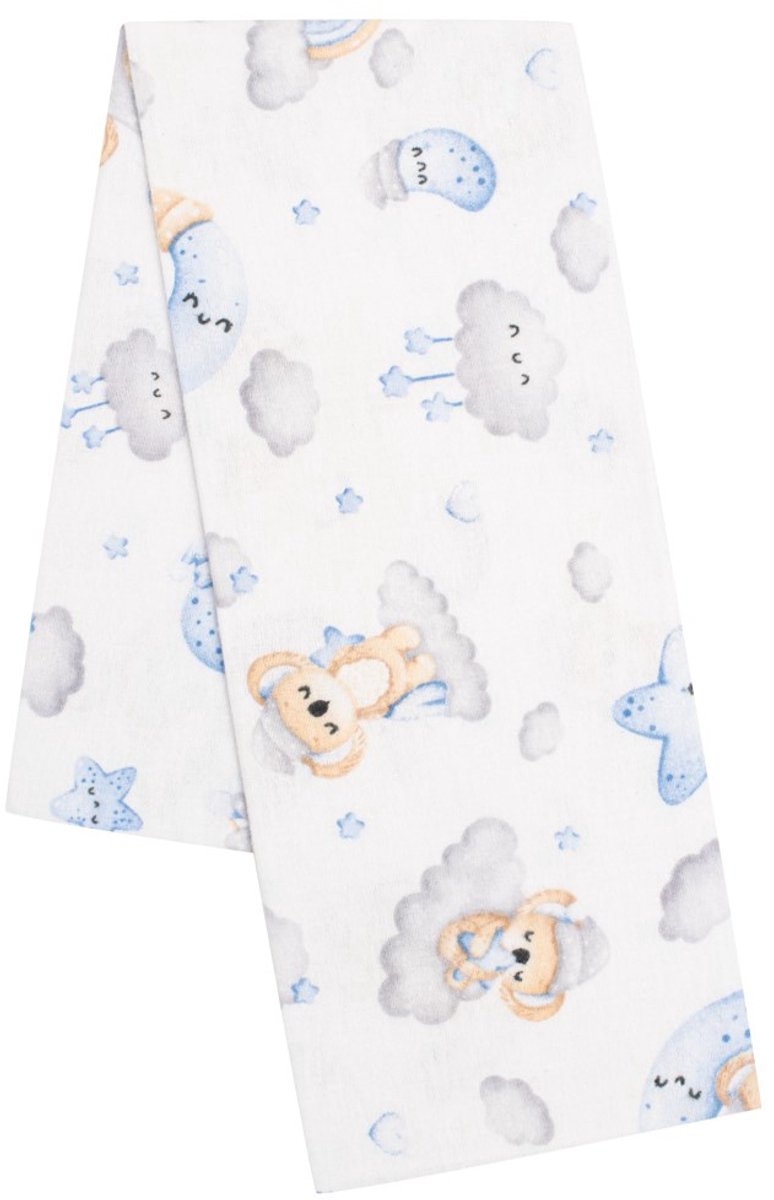 New Baby - Luier - flanellen luier blauw katoen one size - babyluier - katoenen luiers - babyverzorging - luiers met print - luiers voor pasgeborenen