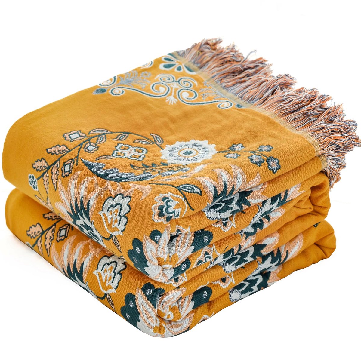 Unyqoos® Luxueuze Omkeerbare Boho-Stijl Katoenen Deken Met Franjes Voor Elk Seizoen Gebrui