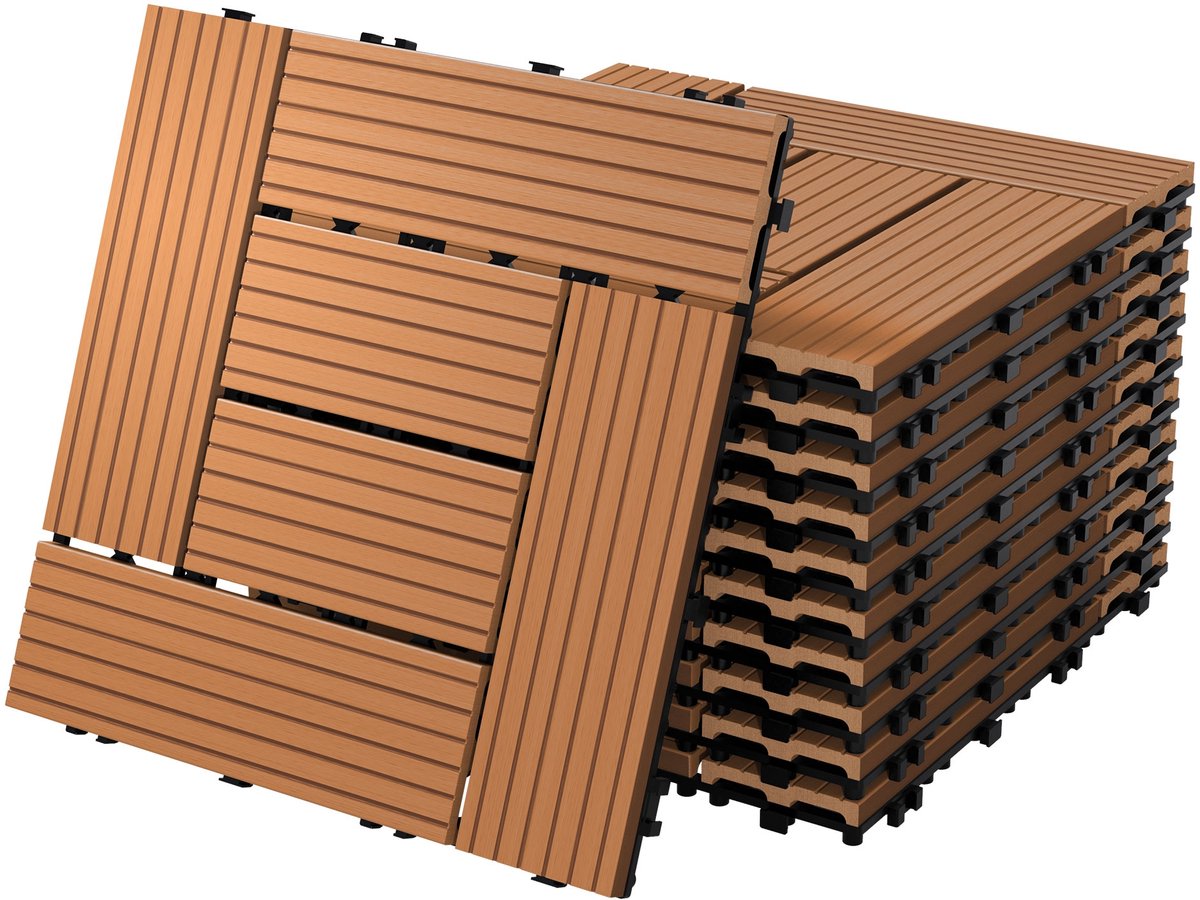 Ecd Germany Wpc Terras Tegels 30x30 Cm 55er Spar Set Für 5m²