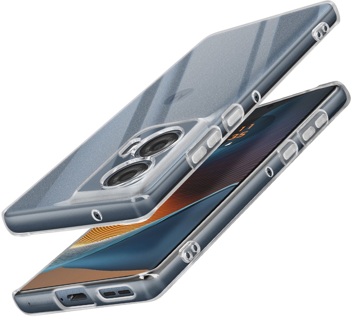 Mayaxess, Zacht Silicone Hoesje voor Motorola Edge 50 Fusion, Transparant