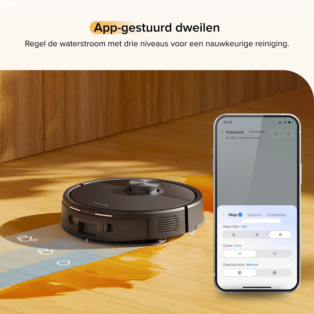 Roborock Q7 M5–Robotstofzuiger met dweilfunctie–10000 Pa sterke zuigkracht–Dubbel antiklitsysteem– 150 min gebruiksduur– LiDAR-navigatie–Stofzuigerrobot voor tapijt– Dierenharen–Zwart–Q5 PRO Upgrade — afbeelding 7