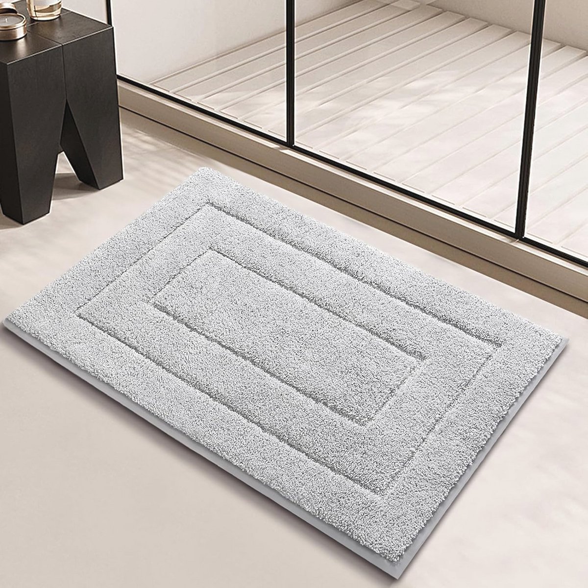 Super absorberende grijze badmat 50 x 80 cm - Machinewasbaar en antislip voor badkamer, to