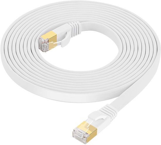 J&D Cat 8 Ethernet Kabel – 40 Gbps & 2000 MHz – 26AWG – Vergulde RJ45 – S/FTP Afgeschermd – 0,9 M – Geschikt Voor Gaming, PS5, Xbox, Modem & Router