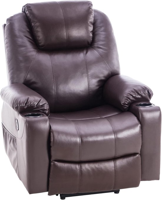 MCombo 7040 Elektrische Relaxstoel Bruin met Massage en - MCombo - €639,00