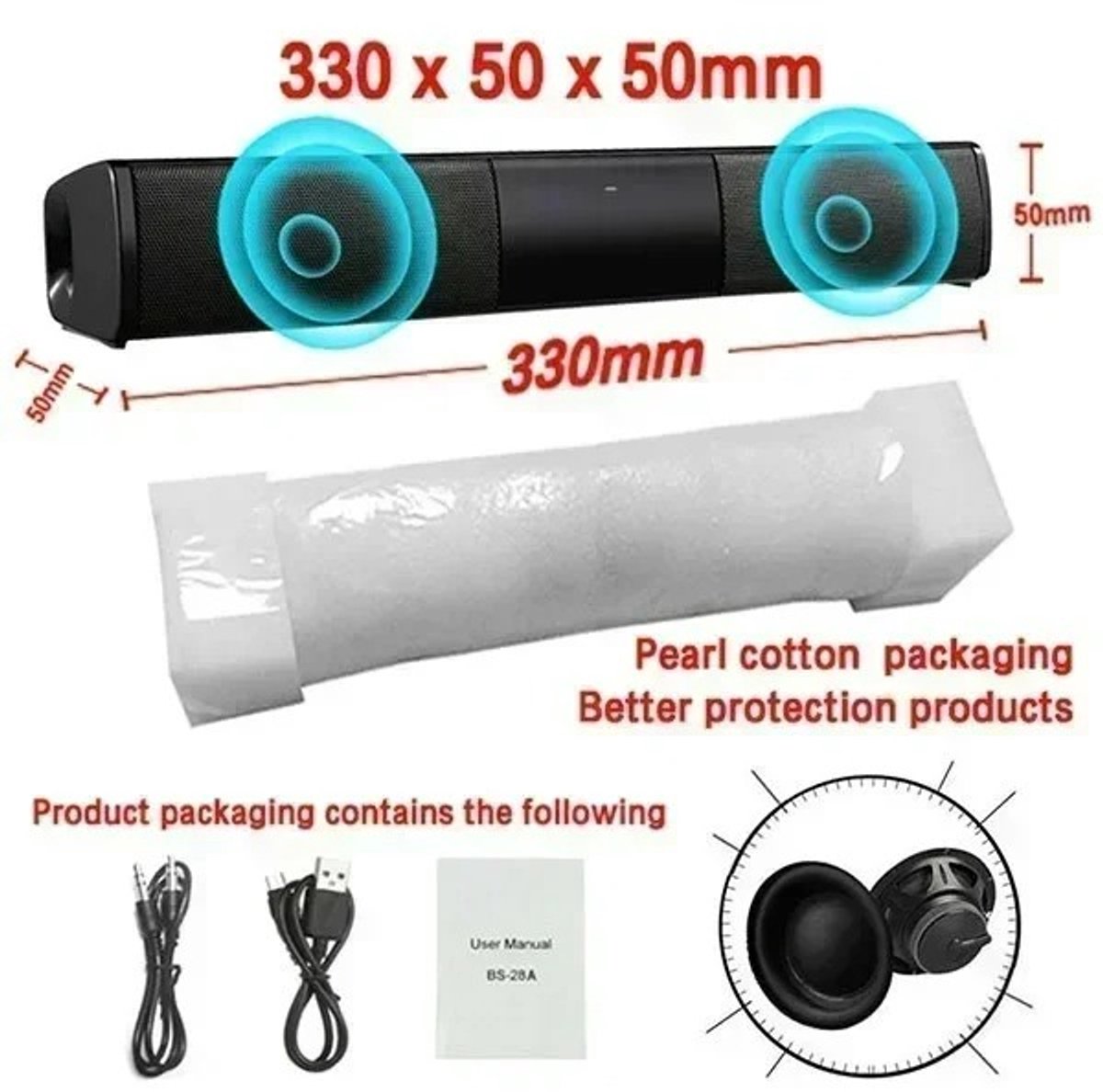 Soundbar 40W Plug & Play Soundbar voor PC - afbeelding 3