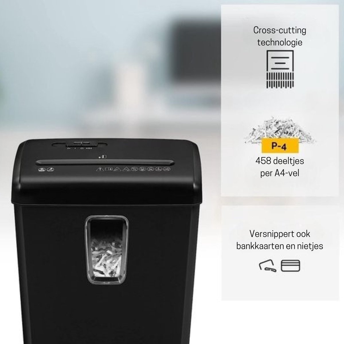 Intelectro FS-6C Papierversnipperaar - Compact en Krachtig thumbnail 3