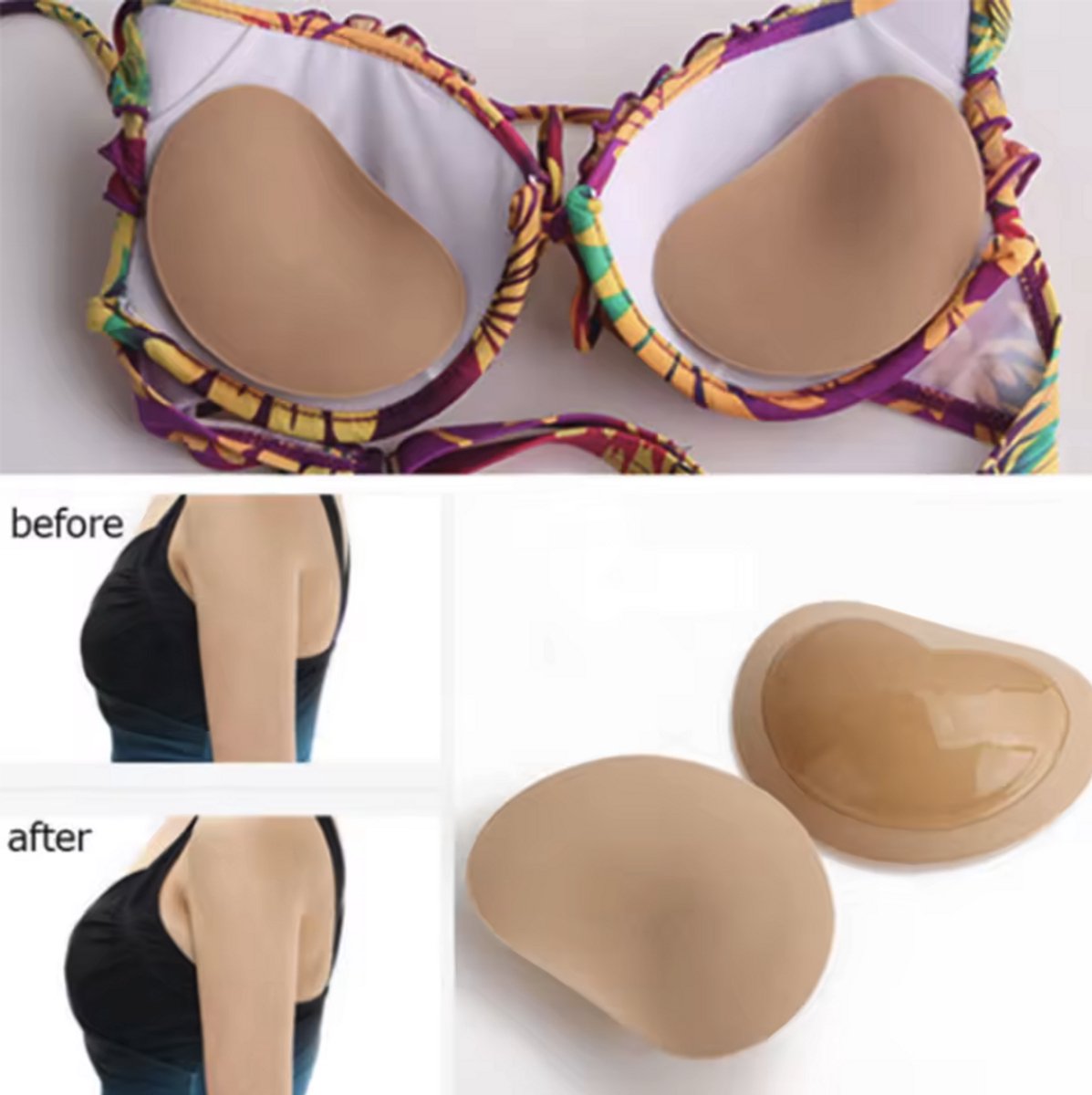 CHPN - Push up pads - Waterproof BH Pads - BH vulling - Beige BH Push Up - One size - Beige Pads - Beha Vulling - Waterbestendige Pads - Geschikt voor Badpak Bikini Sportbeha