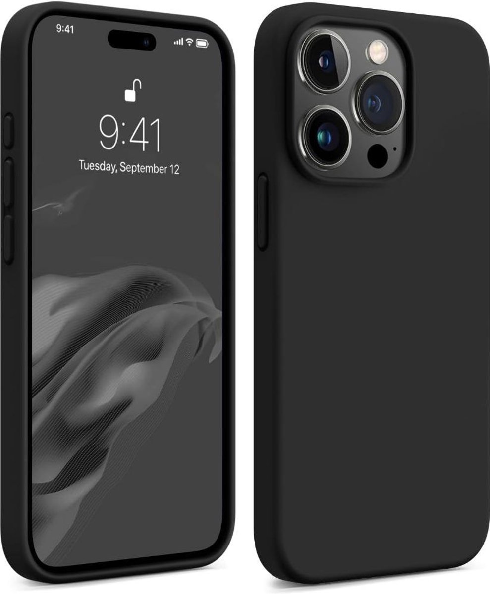 Shockproof Backcover - Liquid Silicone Soft Hoesje - Geschikt voor: iPhone 14 Pro - Zwart