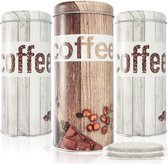 3x koffiepadbox - koffiebox voor koffiepads - opbergbak voor koffiepads - decoratieve box in vintage look (3 stuks - set vintage)