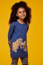 Woody pyjama meisjes - mammoet - blauw - 232-10-POP-S/834 - maat 164