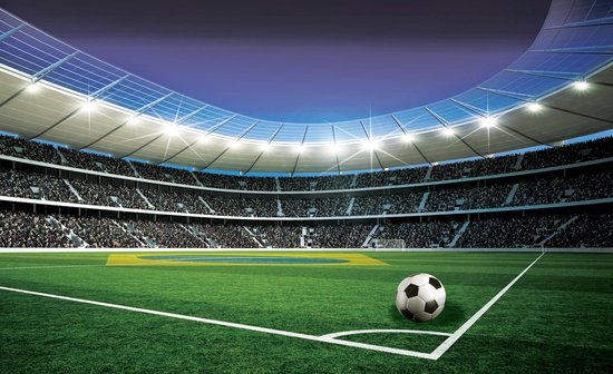Fotobehang Stadion Voetbal Corner - 368 x 254 cm - Consalnet