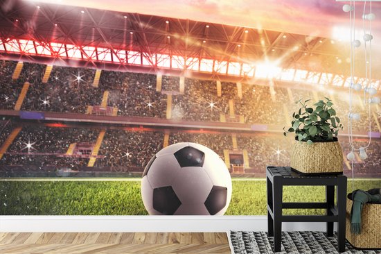 Papier peint photo Voetbal dans le stade - Papier peint non tissé - 368 x 254 cm