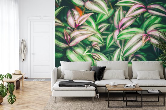 Murando Fotobehang Tropische Bladeren 450x315 Cm - XXL Vliesbehang Palmblad Goud Woonkamer Slaapkamer