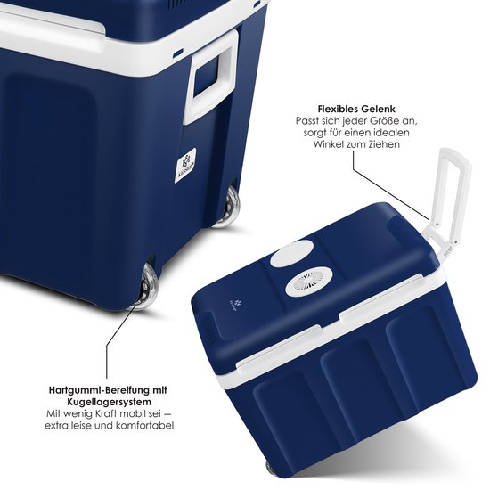 KESSER® 40L Thermo Elektrische Koelbox met wielen - voor warm houden en koelen - Coolbox - 12 volt en 230 volt| minikoelkast - thermobox voor auto| boot en camping - met ECO-modus - 40L, Marineblauw van Merkloos — afbeelding 2