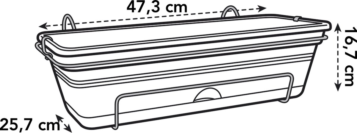 Elho Green Basics Allin1 - Balcony Planter with Hanger