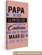 Toile Peinture Cadeau Vaderdag - Proverbes - Papa - 20x40 cm - Décoration murale