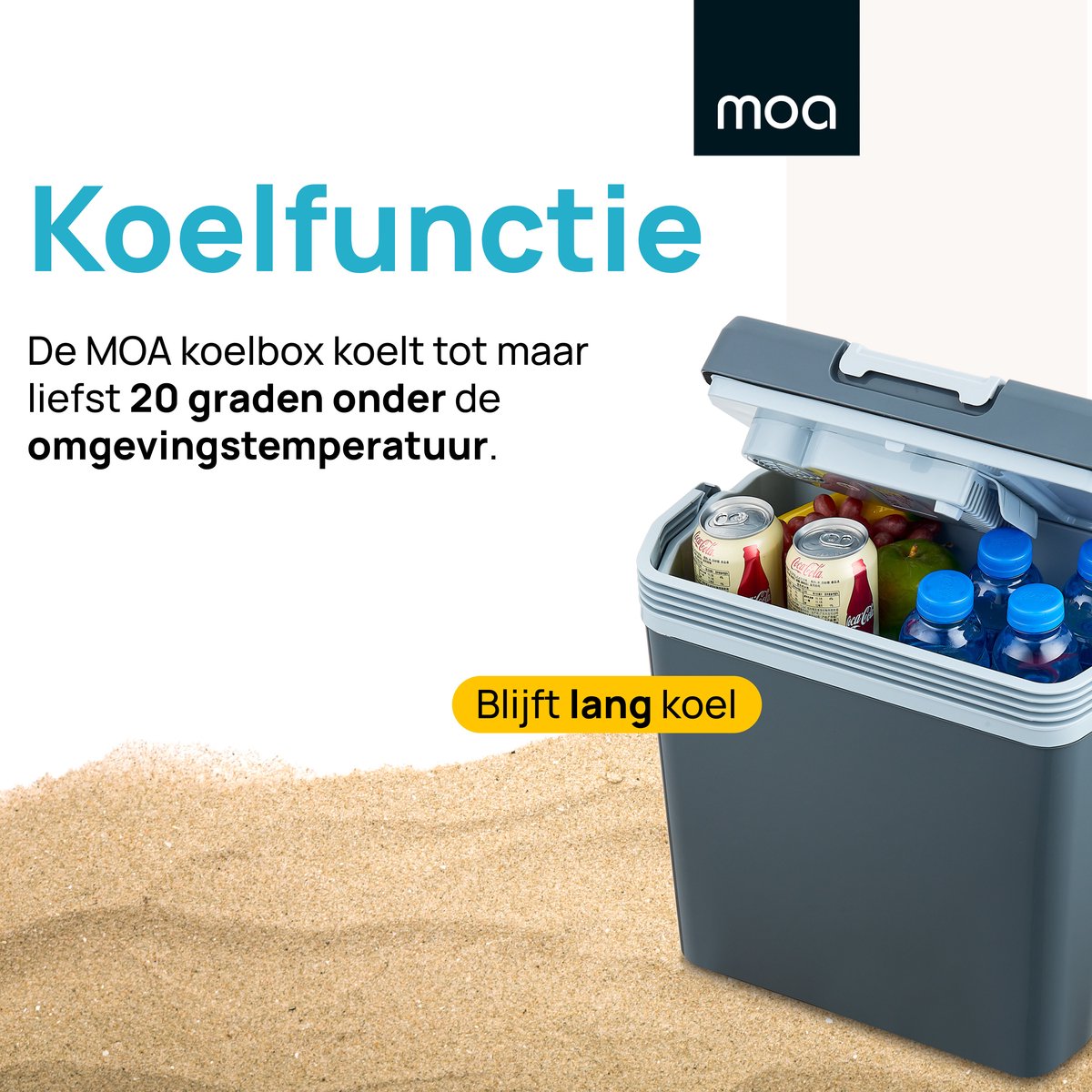 MOA Elektrische Koelbox - Coolbox - Met Verwarmingsfunctie - 12V en 230V -  22 Liter -... | bol.com