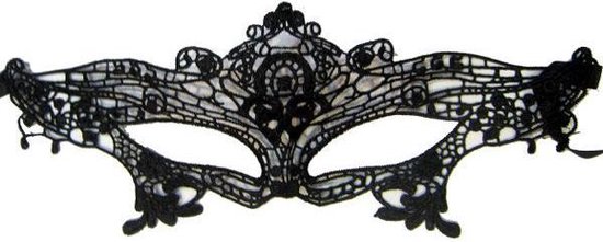 Partyxplosion - Oogmasker - Zwart - Lace