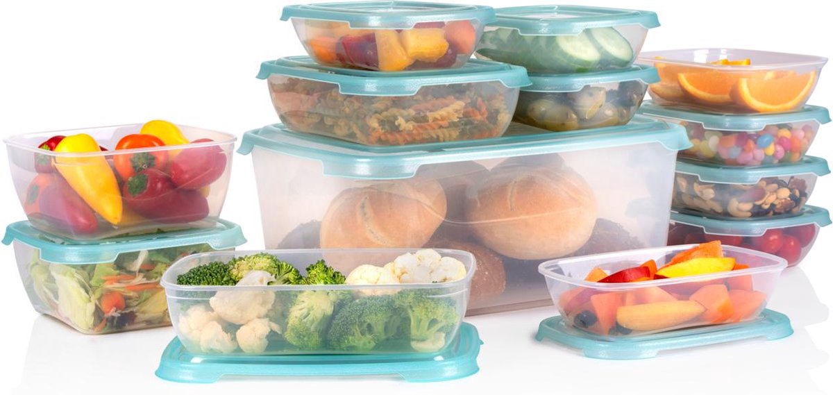 alpina Vershoudbakjes Set met Deksel 13 Stuks - Meal Prep Bakjes - Diepvriesbakjes - Vaatwasserbestendig