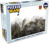 Puzzel Marmer - Zwart - Goud - Luxe - Marmerlook - Legpuzzel - Puzzel 1000 stukjes volwassenen