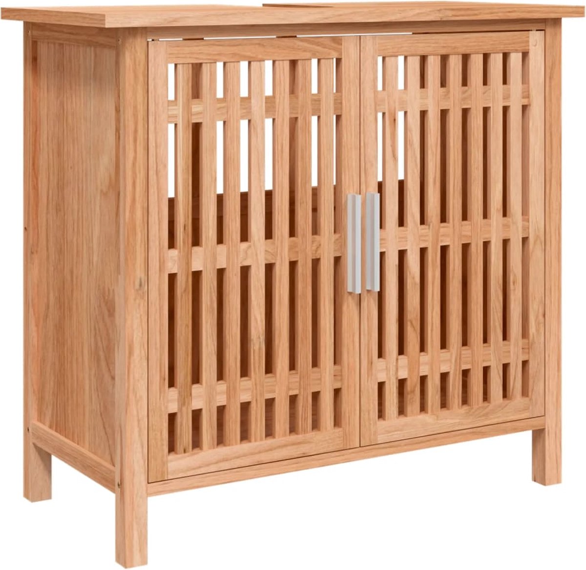 vidaXL - Wastafelkast - 66x29x61,5 - cm - massief - walnotenhout