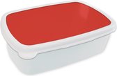 Broodtrommel Wit - Lunchbox Rood - Kleur - Effen - Brooddoos 18x12x6 cm - Brood lunch box - Broodtrommels voor kinderen en volwassenen