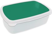 Broodtrommel Wit - Lunchbox Groen - Bos - Kleuren - Brooddoos 18x12x6 cm - Brood lunch box - Broodtrommels voor kinderen en volwassenen