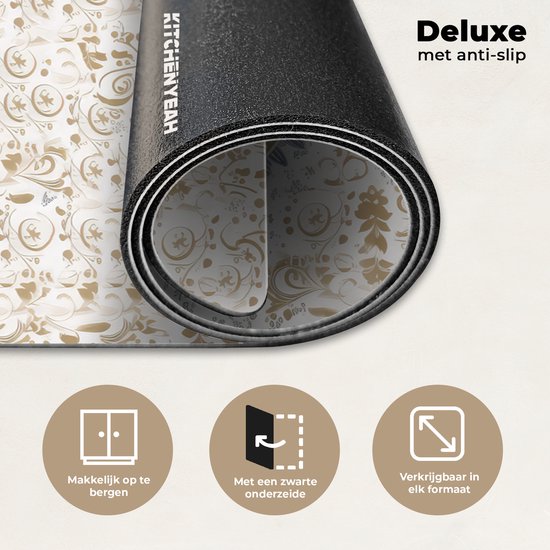 KitchenYeah® Inductie beschermer 81.6x52.7 cm - Mandala - Blauw - Bohemian - Wit - Design - Kookplaataccessoires - Afdekplaat voor kookplaat - Inductiebeschermer - Inductiemat - Inductieplaat mat