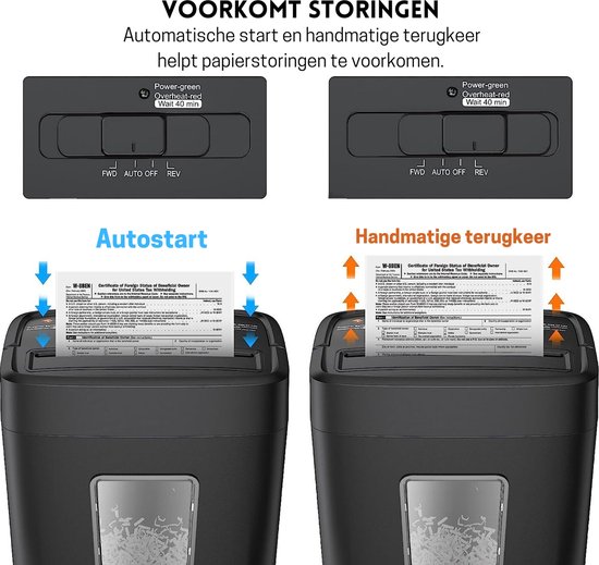 Bonsaii Kantoorversnipperaar, papierversnipperaar, 30 min continu