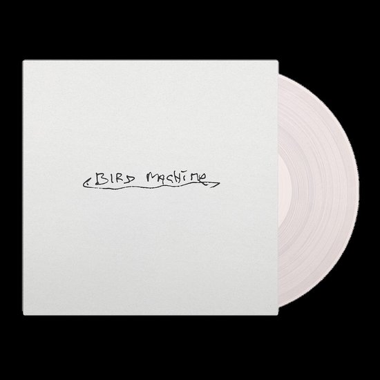 Wit vinyl met de tekst 'BIRD Machine' in zwart handschrift op een crèmekleurige hoes.
