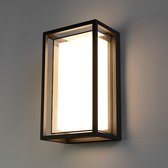 Brandon LED wandlamp - 12 Watt - 3000K warm wit - IP54 waterdicht - Zwart - Wandverlichting voor binnen en buiten - Modern