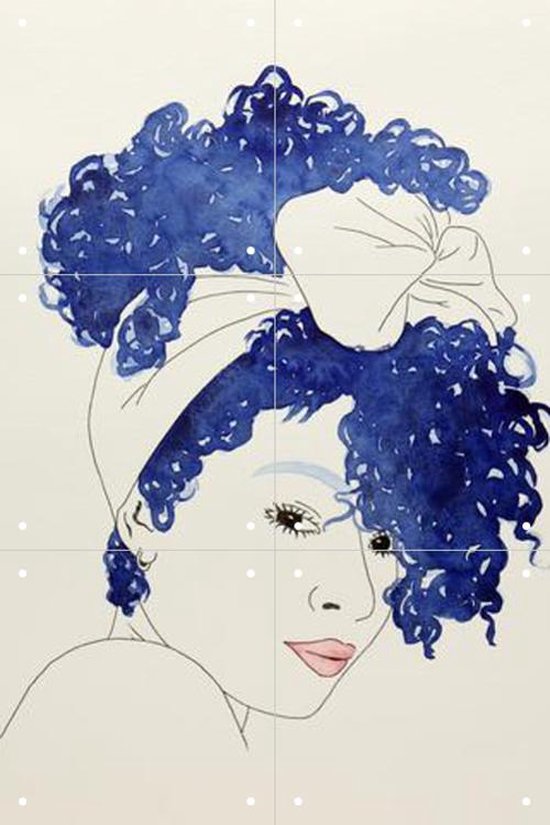 IXXI Sexy Lady with Curls - Wanddecoratie - Line art - 40 x 60 cm