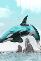 IXXI Aqua Orca - Wanddecoratie - Dieren en insecten - 80 x 120 cm