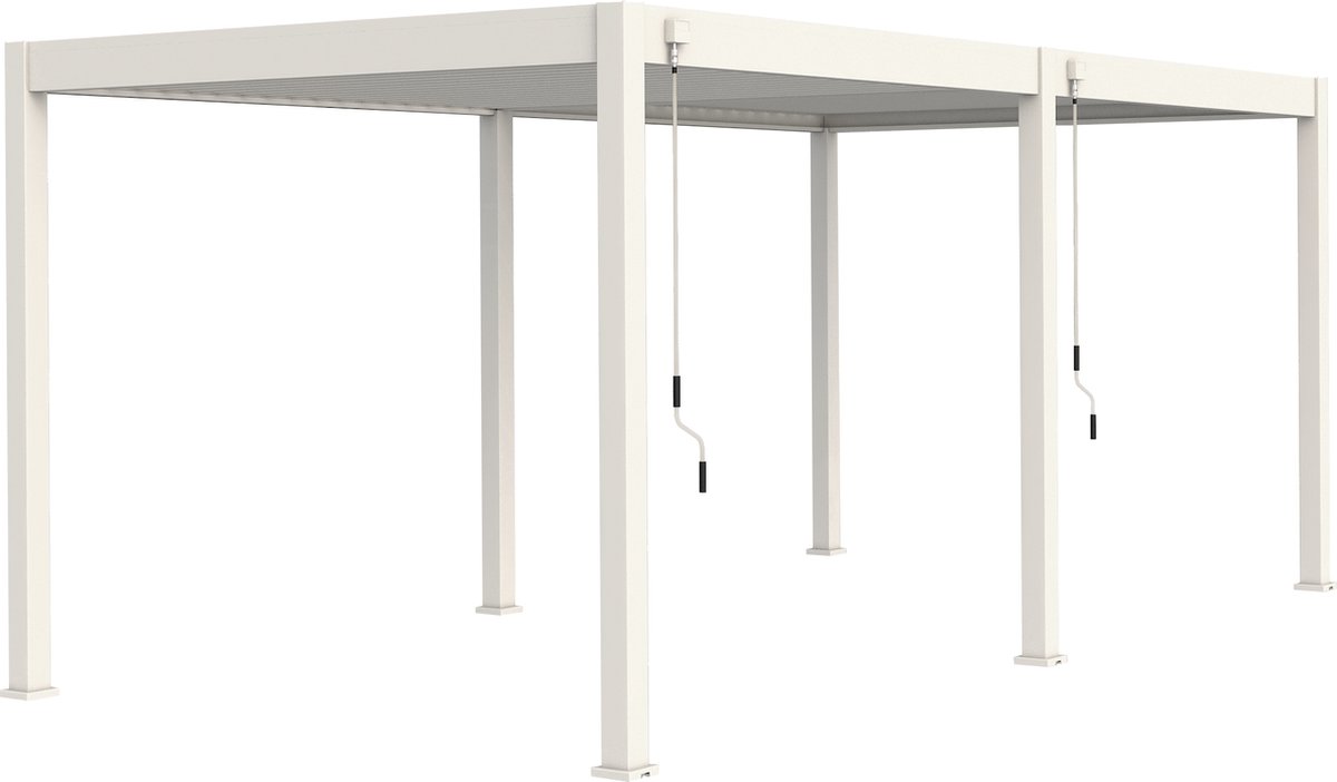 Orion terrasoverkapping - 360x530 cm - Wit - Luxe / Vrijstaande / Aluminium lamellen overkapping - Tuinprieel / Carport / Veranda / Pergola