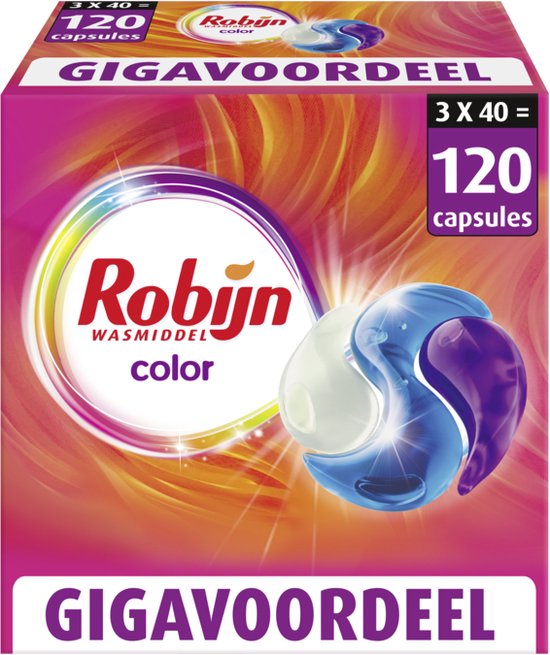 Robijn Classics Color 3-in-1 Wascapsules - 3 x 40 wasbeurten - Voordeelverpakking