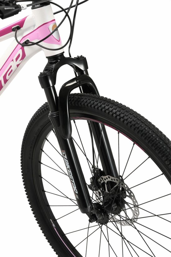 Bikestar 26 inch, 21 speed hardtail Sport MTB, wit / roze - Bikestar