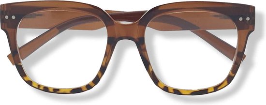 Noci Eyewear QCB341 Leesbril Asti +2.00 - Bruin met tortoise uitloop - groot montuur