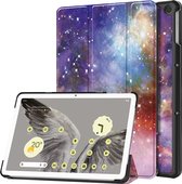 Case2go - Tablet hoes geschikt voor Google Pixel Tablet (2023) - Tri-Fold Book Case - Galaxy