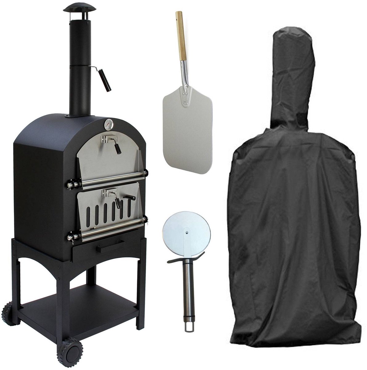 Kukoo Buiten Pizzaoven & Barbecue - Draagbare Houtskool Bbq