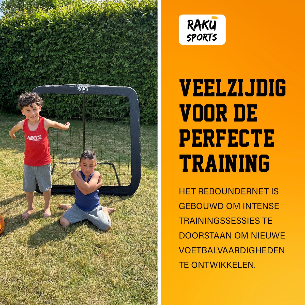 Raku Sports Voetbal Rebounder Voetbaldoel - Accessoires & Spullen voor Training - Voetbalgoal met Pionnen - Trainingsmateriaal - Tchouk — afbeelding 6