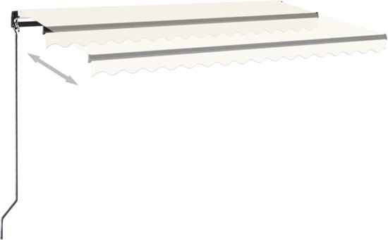 vidaXL Auvent extensible manuel avec LED 450 x 350 cm Crème