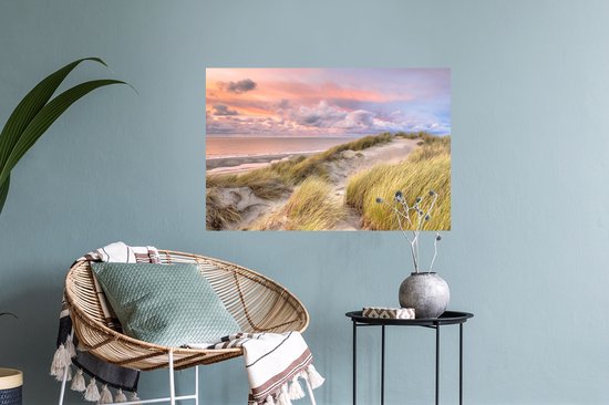 Stickers Stickers muraux - Plage - Mer - Dune - Coucher de soleil - 60x40 cm - Film adhésif