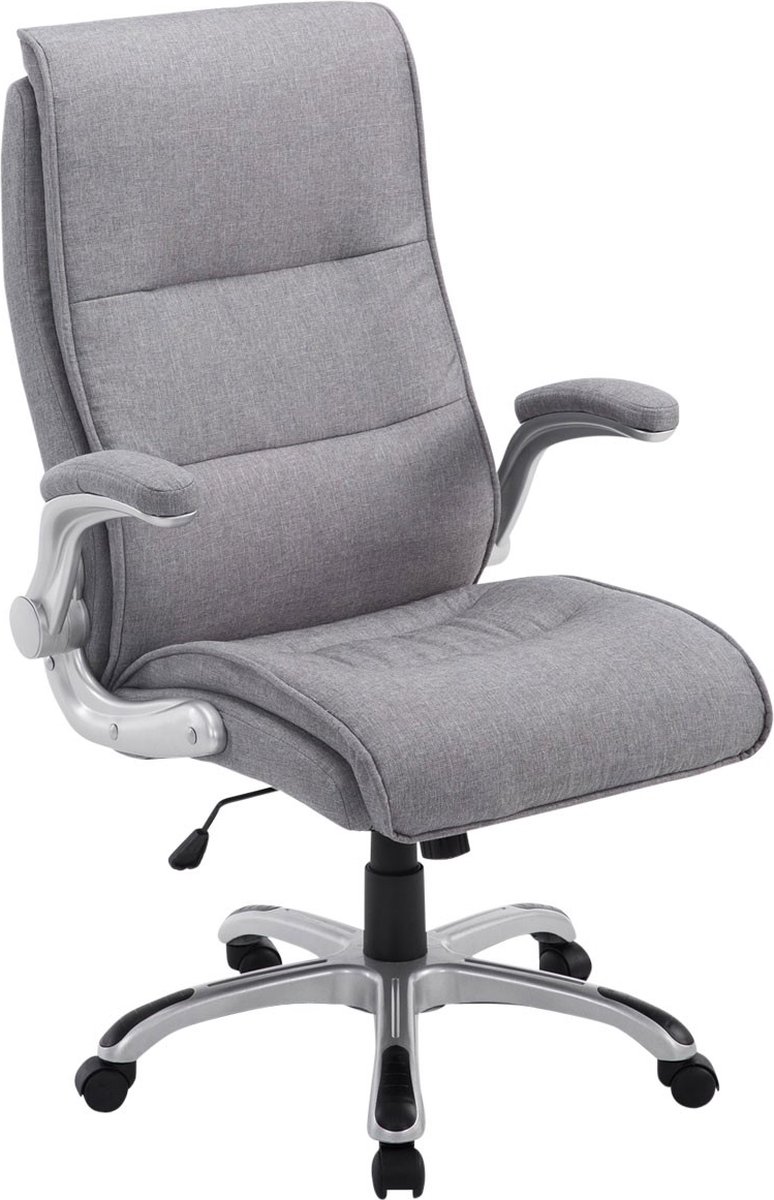 Bureaustoel Flavia Modern - Grijs - Stof - Voor volwassenen - Ergonomische bureaustoel - Op wieltjes - In hoogte verstelbaar