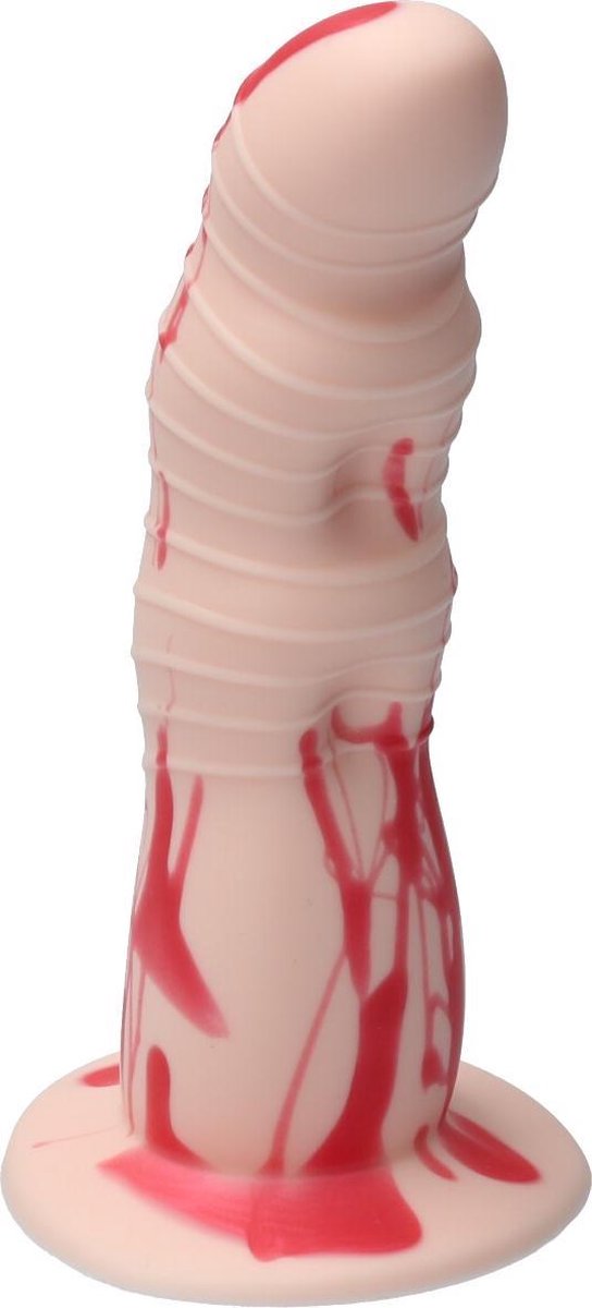 Goedkoopste Ylva & Dite - Rhea - Siliconen Dildo met zuignap - Made in Holland - Pastel Oranje / Perzik Rood Metallic