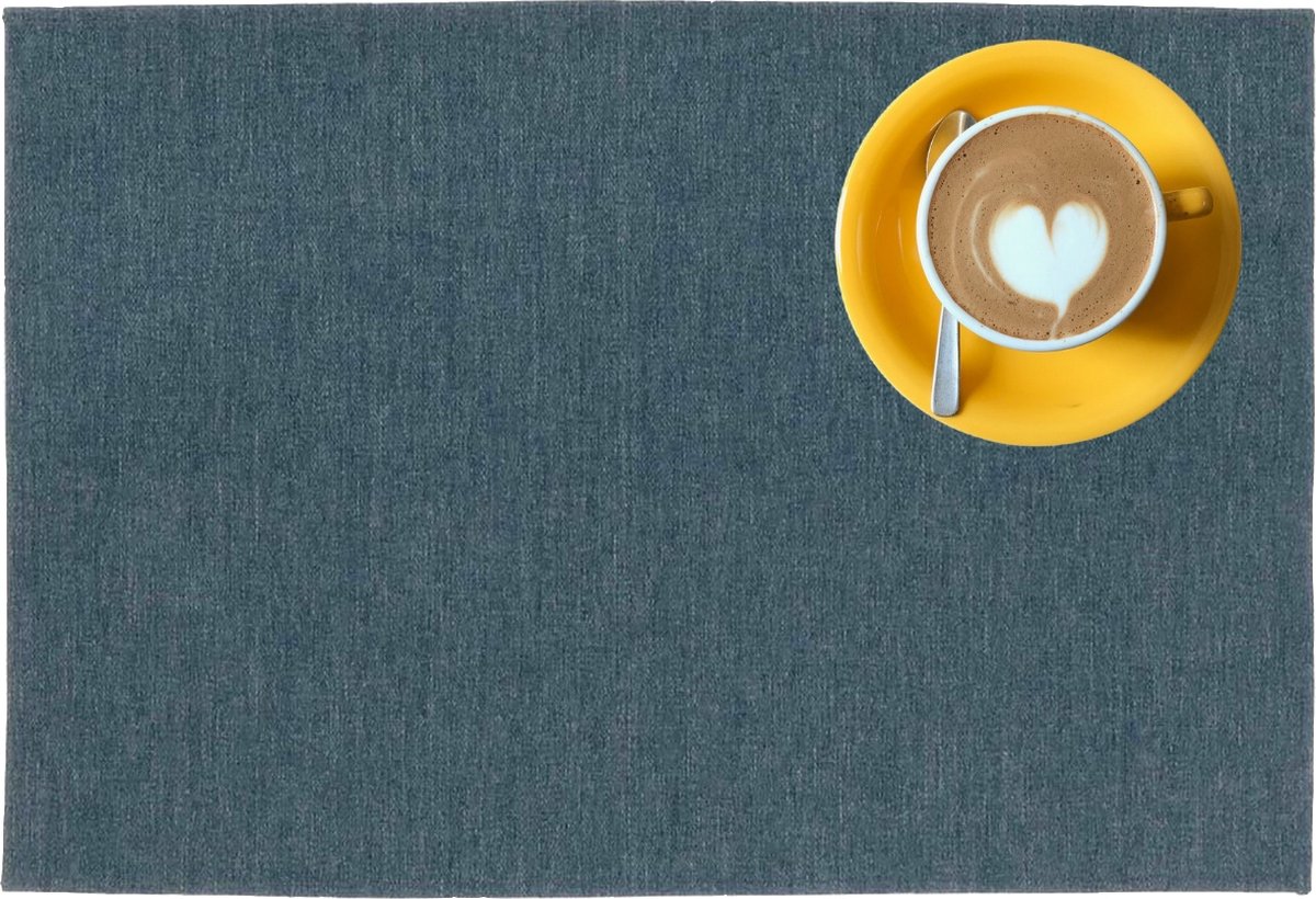 Outdoor buiten placemat Kiko - Blauw - 30 x 45 cm - 4 Stuks