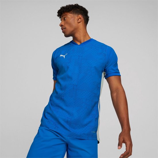 Puma Team Cup Shirt Korte Mouw Heren - Electric Blue Lemonade | Maat: L