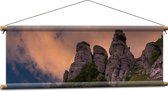 Textielposter - Rotsen op Berg - 90x30 cm Foto op Textiel